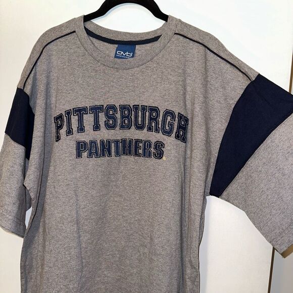 University of Pittsburgh (PITT) Embroidered Oversized Tee Gray Blue Unisex Large - Picture 2 of 10